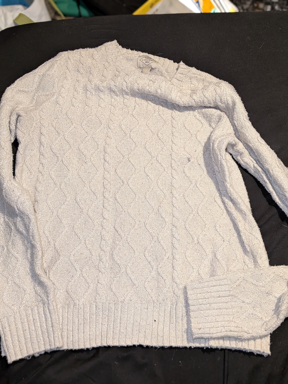 St. John's Bay Vintage Cream Textured Knit Sweater